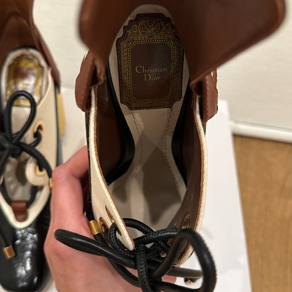 Dior glorious pump in canvas, leather and crinkled leather - Picture 16 of 17